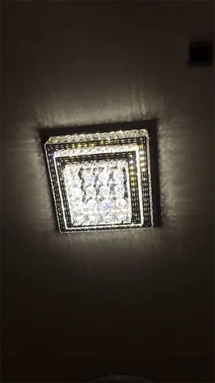 LED クリスタルシーリングライト中国屋内調光可能なファンデリア LED クリスタルシーリングファンライトとリモートモダンな目に見えない格納式クリスタルシーリングライト