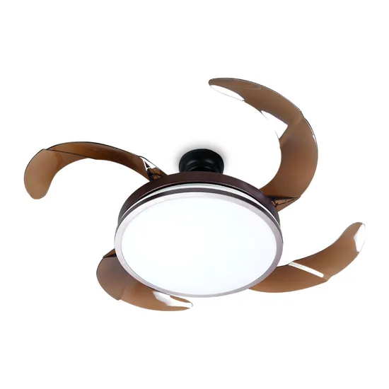 家電52インチDCモーター天井ファンLEDライト付き装飾排気ファン